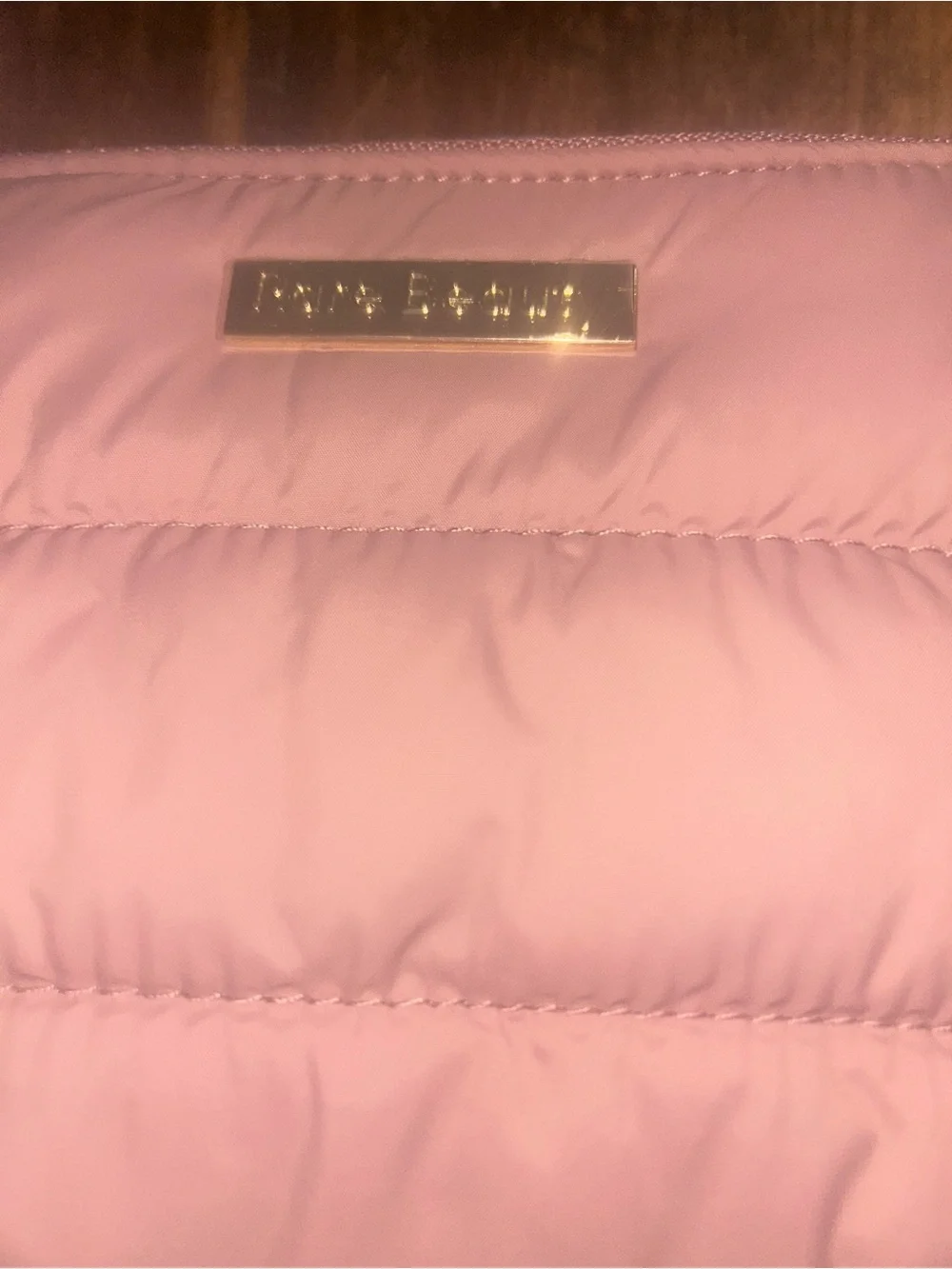 Rare Beauty Selena Gomez Mauve Puffy Makeup Bag  Gold Logo New In Package